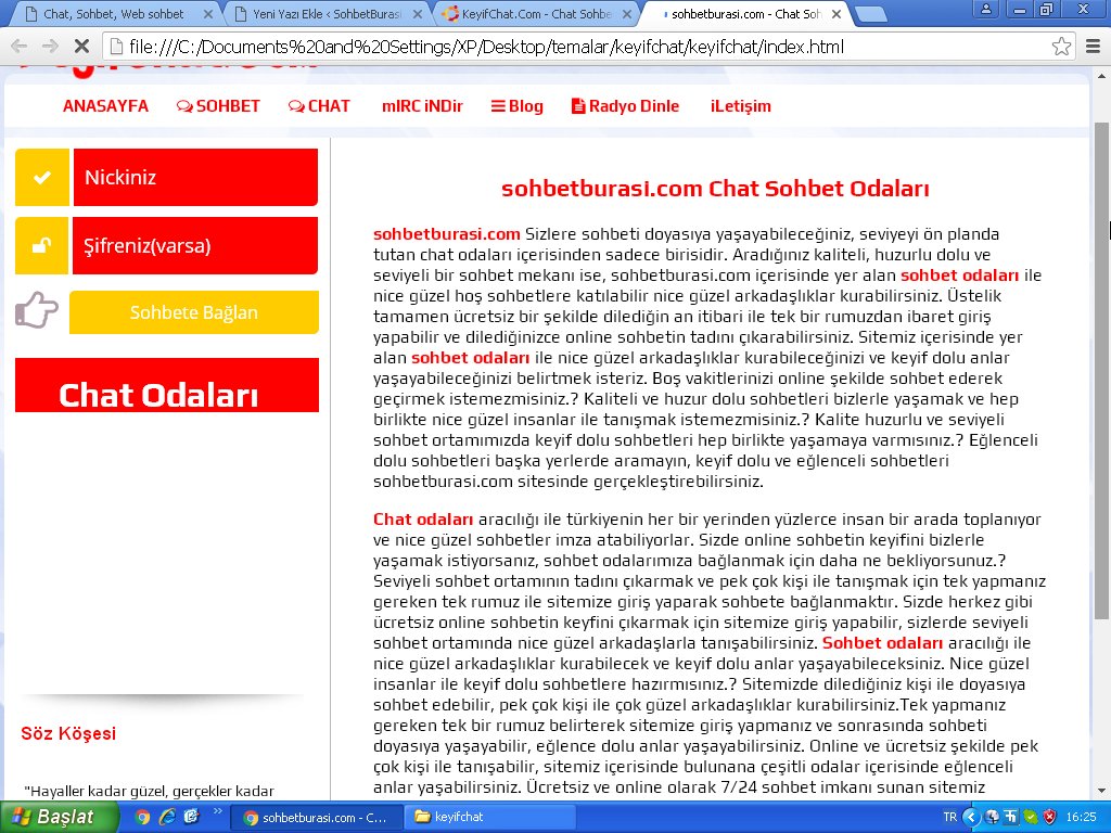 Keyif chat  sohbet temasi html